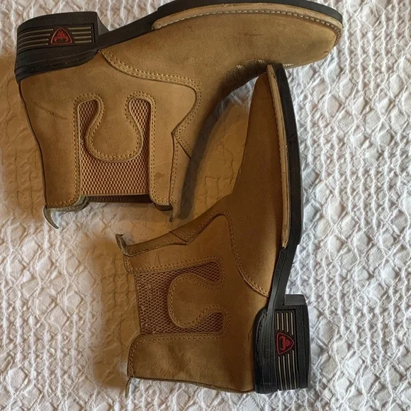 Rodeo Chelsea Square Toe Tan Western Boots with Embroidered Design - Picture 9 of 16